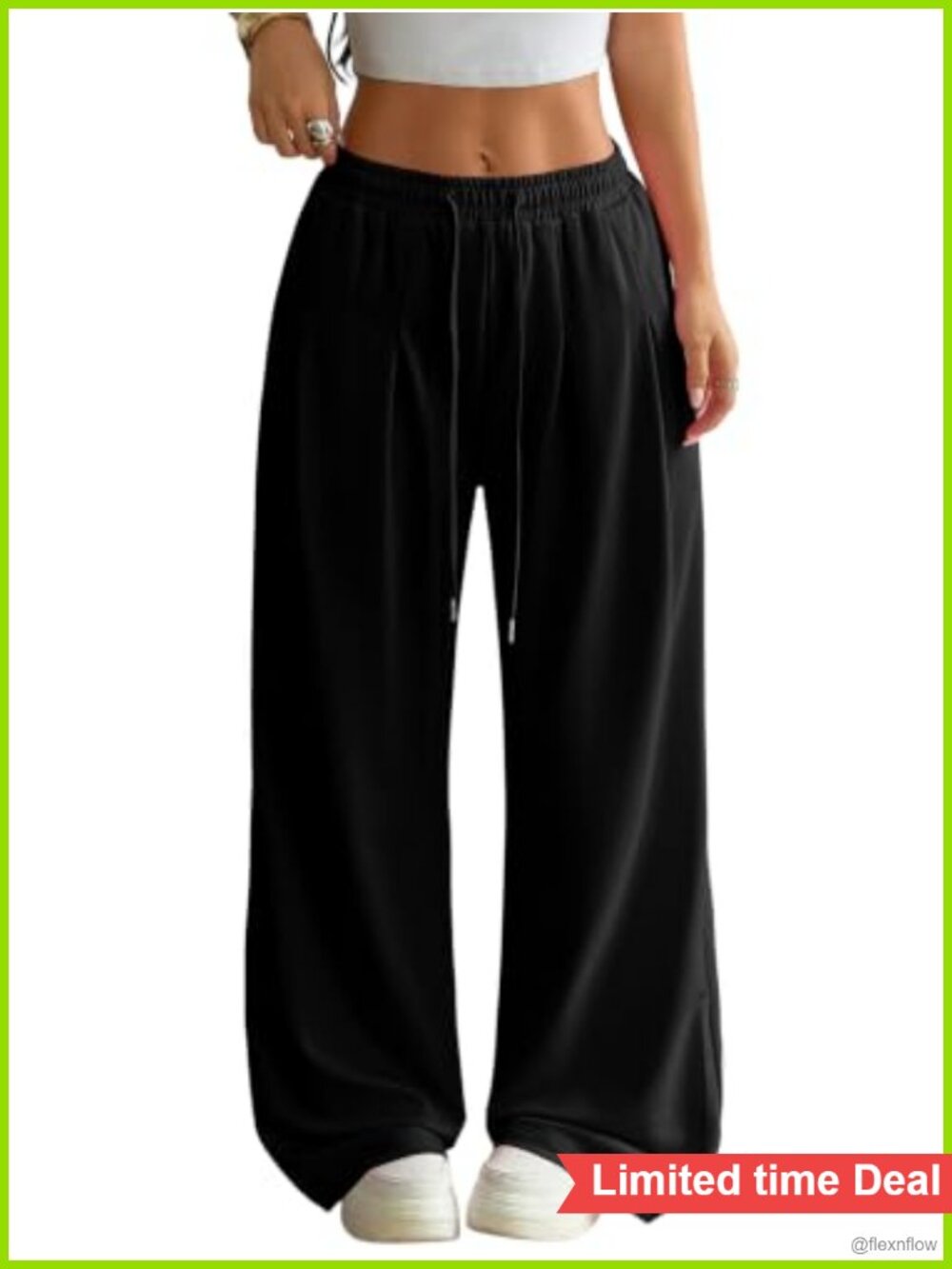 Wide Leg Sweatpants Baggy High Waist Pleated Athletic Pants